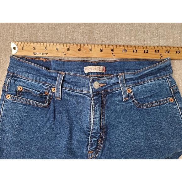 Levis Perfectly Slimming 512 Jeans Women 10M Blue Bootcut Stretch Mid Rise Denim - Picture 5 of 12